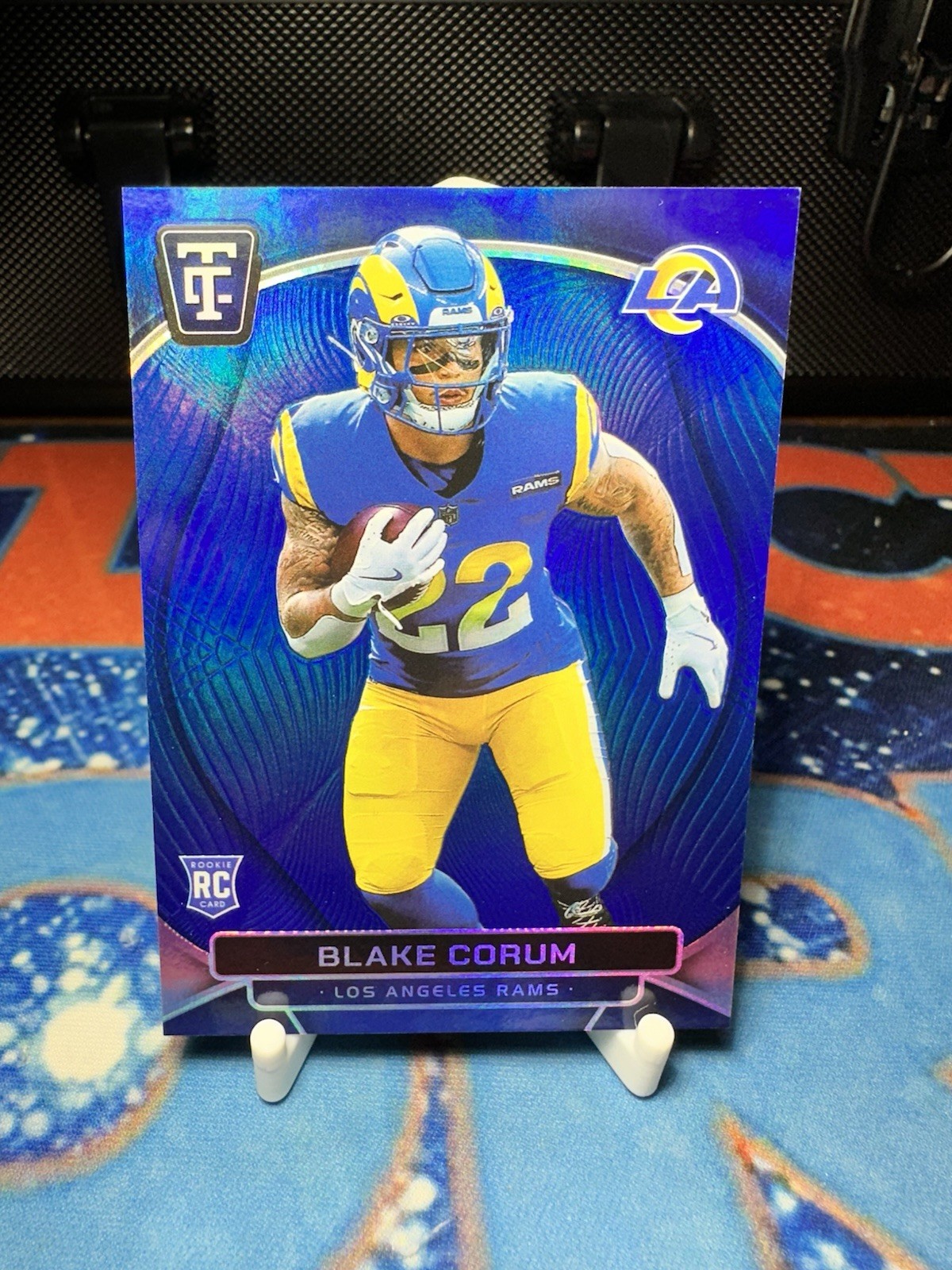 2024 Panini Totally Certified Blake Corum RC Mirror Platinum Blue #104 /149