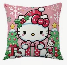 Hello Kitty Christmas Trendy Boho Holiday Throw Pillow Cover Home Decor 18  