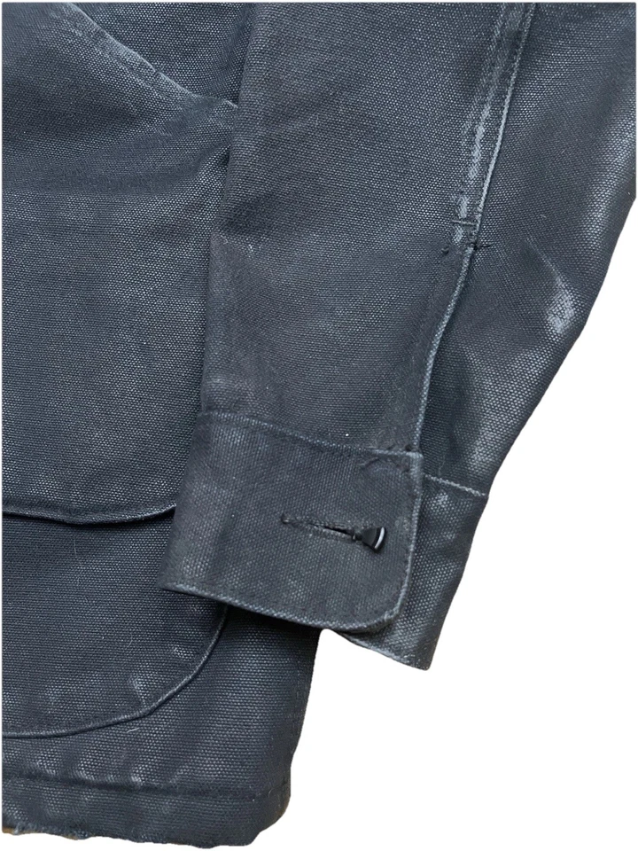 Chaqueta de Trabajo 3sixteen Negra Para Hombre Talla Pequeña Abrigo de Granero Bolsillos de Lona Foto 3 de 4