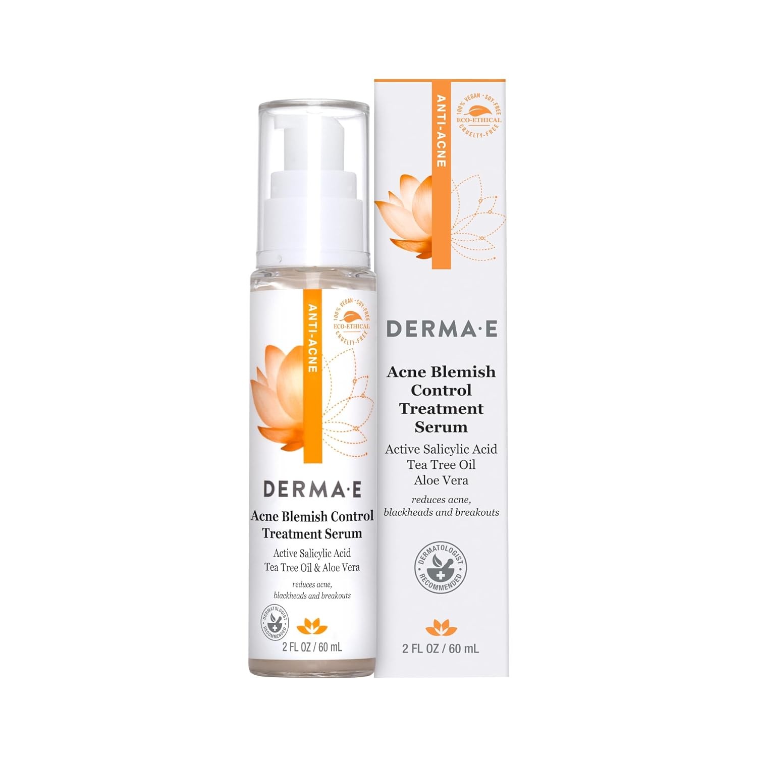 DERMA E Acne Spot Treatment, Acne Blemish Control Treatment Serum, 2 Fl Oz, Clin