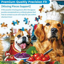 500 Piece Puzzles for Adults, Funny Puppy Animal Jigsaw Puzzles, Food Kitchen...