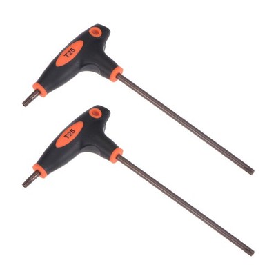 T25 Anti Tamper Proof Torx Key T-Handle Dual End Wrench, S2 Steel 2 Pcs