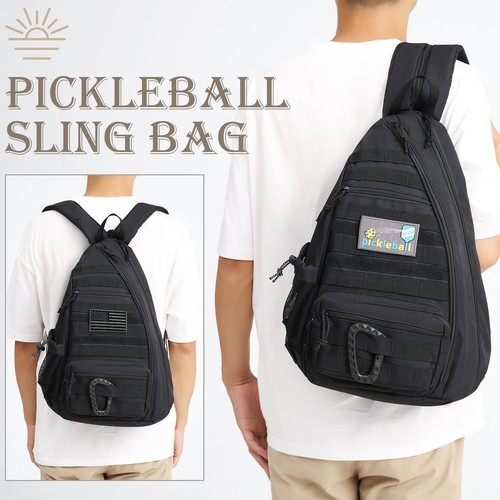 Pickleball Bag, Tactical Pickleball Backpack for Women Men, Adjustable Sling ... - Picture 6 of 7