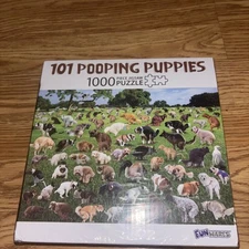 101 Pooping Puppies 1000 Piece Jigsaw Puzzle Dogs Funwares 27'"x 19" NEW Sealed