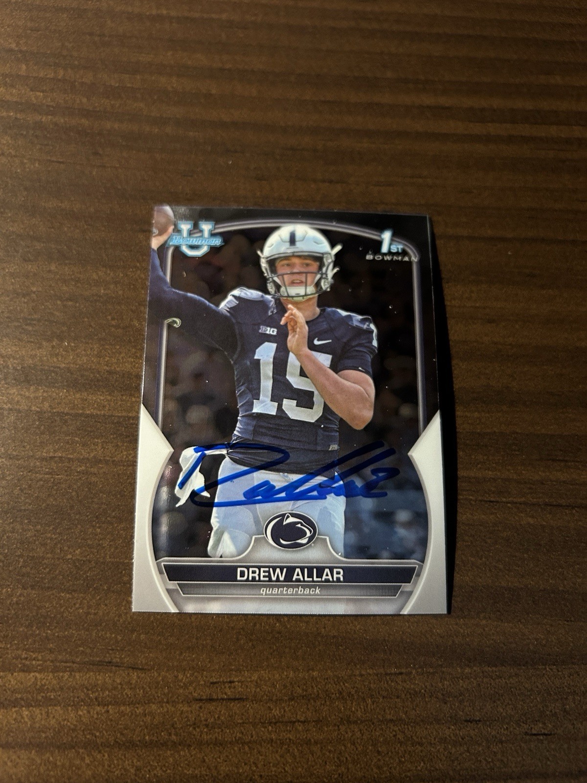 Drew Allar 2022 Bowman Chrome University 1st Bowman Autograph Signed NFL Draft