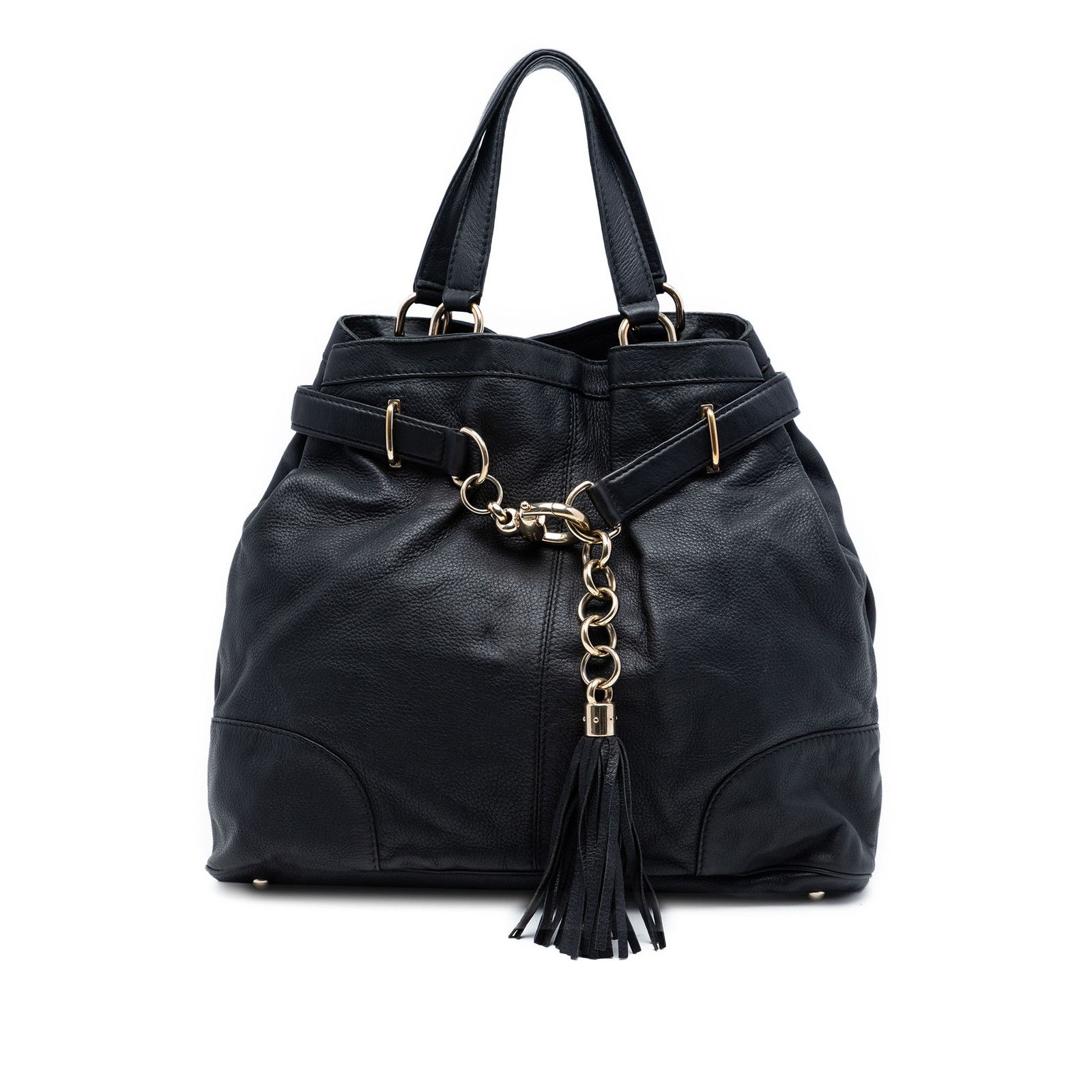Gucci Large Leather Horsebit Sienna Tote Pre-Loved Black