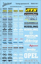 Stra&szlig;enrennen Tuning-Sponsoren 43 1/18 Na&szlig;schiebebild Decal 117x78mm INTERDECAL