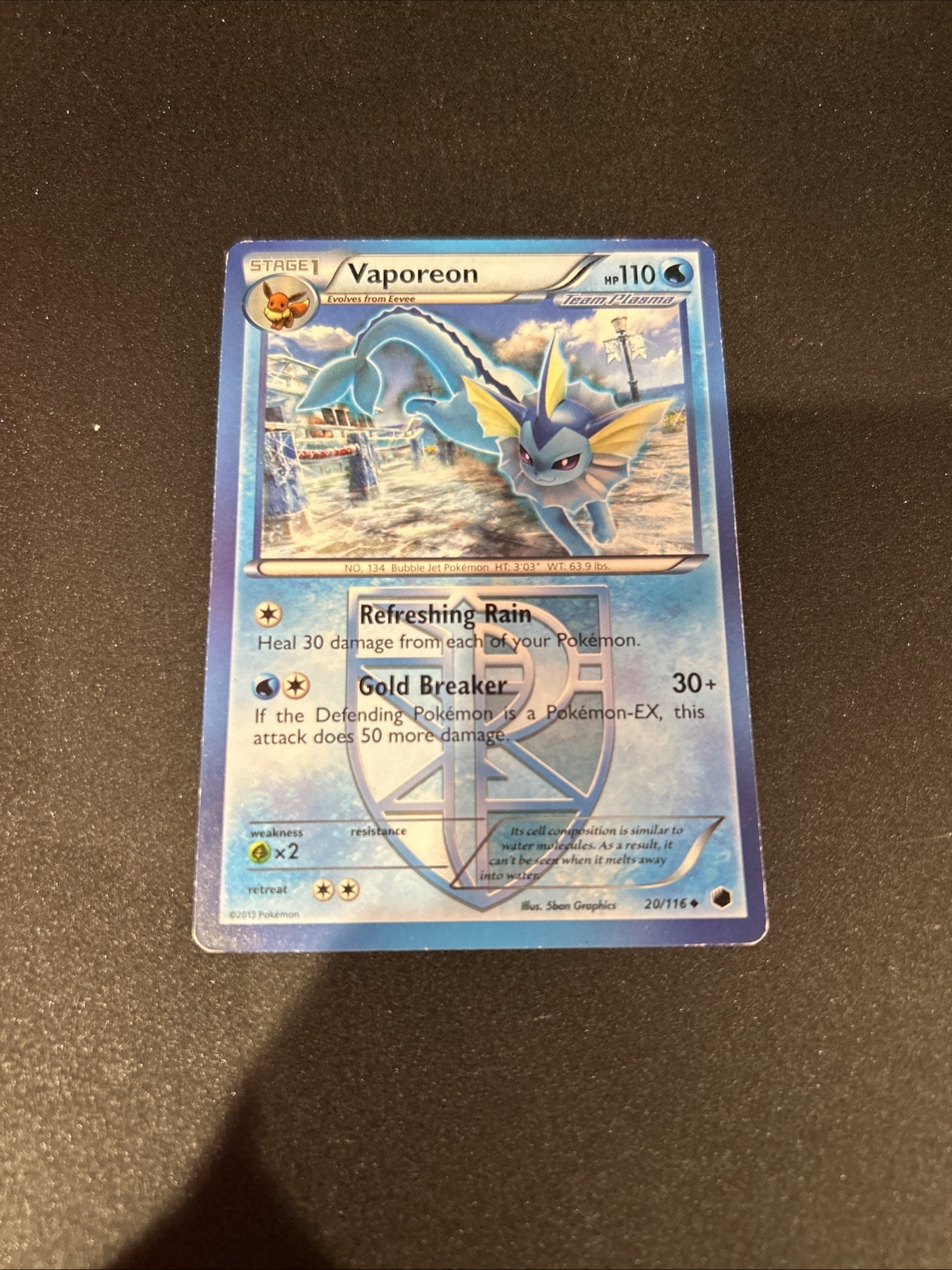 Vaporeon (Team Plasma) 20/116 Plasma Freeze Regular