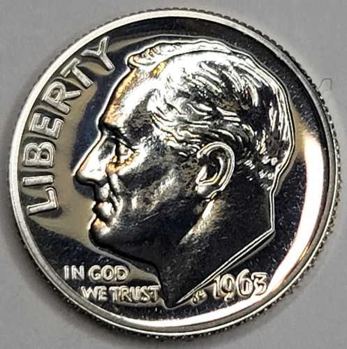 1963 GEM PROOF ROOSEVELT DIME 90% SILVER