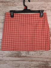 Urban Outfitters Mini Skirt Womens Medium Pink Plaid A-Line Dark Academia Preppy