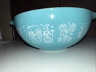 Pyrex Amish Butterprint 444 Cinderella 4Qt Nesting Mixing Bowl Turquoise Vintage