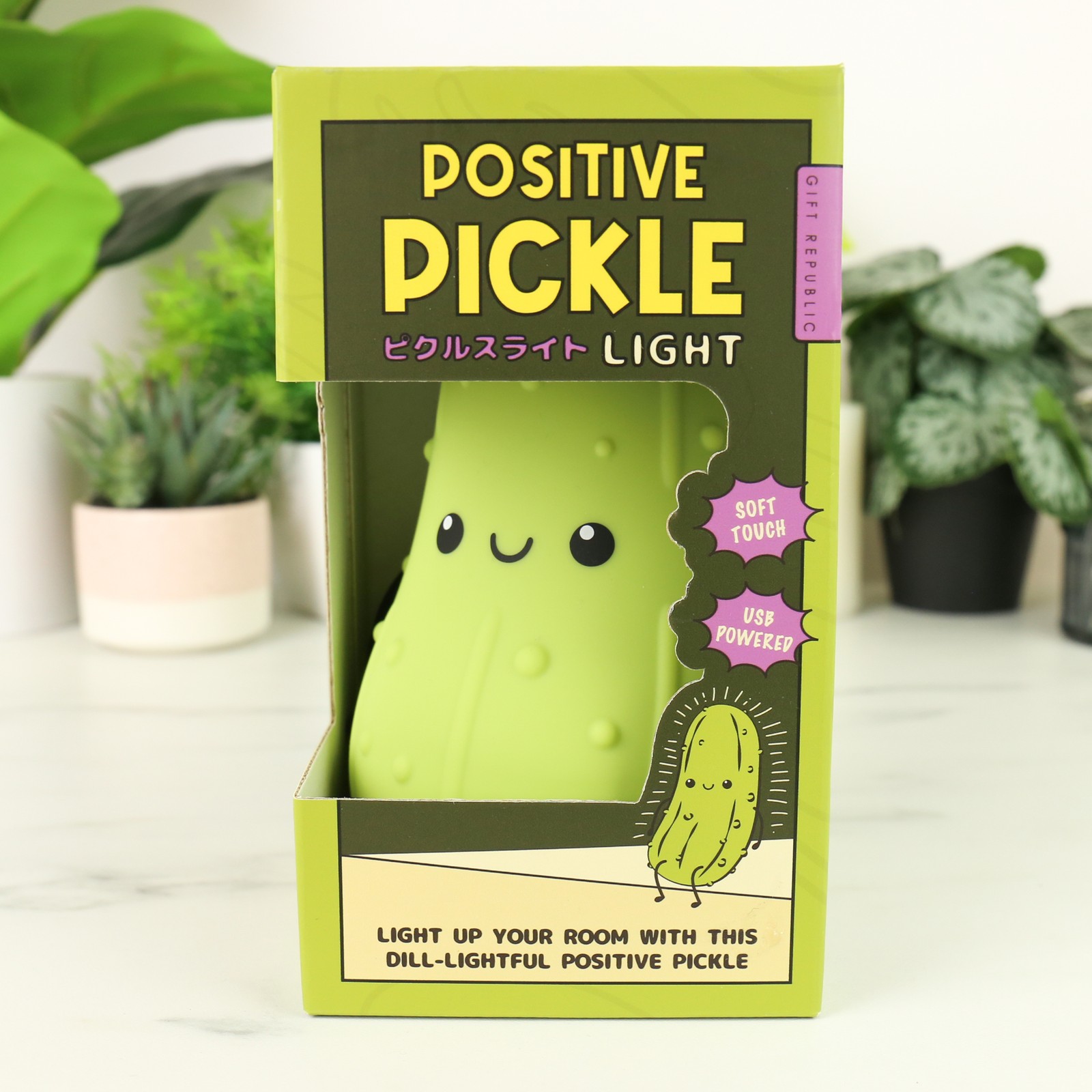Gift Republic Kids Pickle Light – Soft-Touch Squeezable Light - Green - Image 2