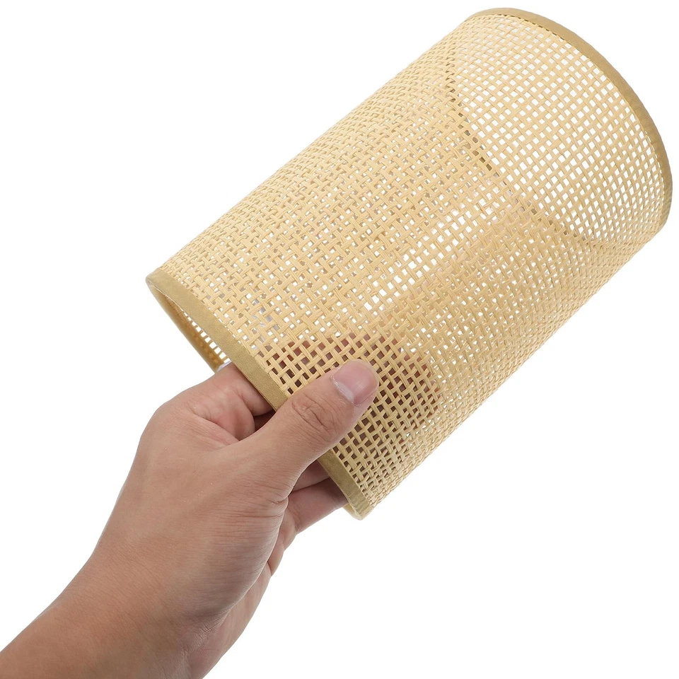 UKCOCO2pcs Rattan Woven Lamp Shade, Hanging Pendant Light Cover Cylinder Rust... - Image 3 of 4