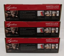 LOT OF (3) Lagostina Martellata Hammered Copper 3-Quart Covered Casserole Pans