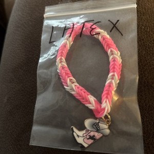 Loom Band 1-Charm Latex Handmade Bracelet, Individually Bagged 