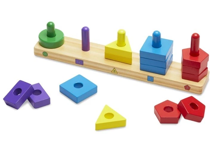 New Melissa & Doug Stack and Sort Board Wooden Educational Toy for age 2+ years - Image 2 of 4