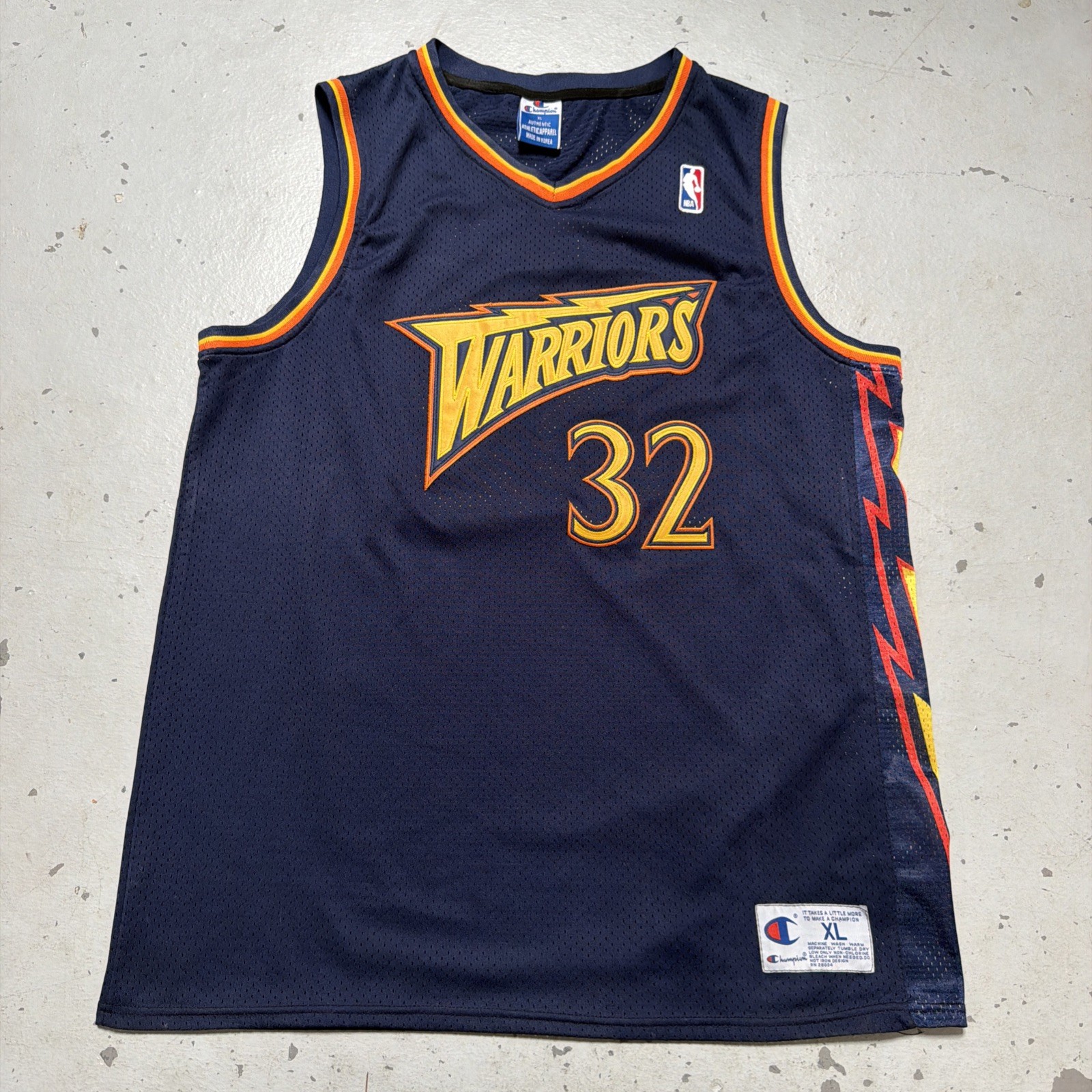 Vintage Champion Joe Smith #32 Golden State Warriors Basketball Sewn Jersey XL