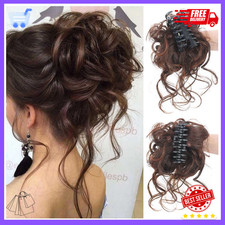 Curly Messy Bun Hair Piece Scrunchie Updo Thick Hair Extensions Real As Human US