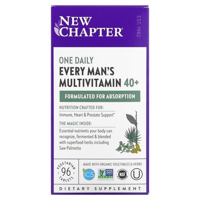 2 X New Chapter, 40+ Every Man's One Daily, Whole-Food Multivitamin, 96 Vegetari