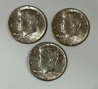 Lot of Three (3) Beautiful - 90% Silver Kennedy Half Dollars - 1964 P - BU/AU