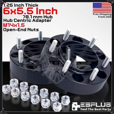 2pc 1.25 Hub Centric Wheel Adapter Spacer 6x5.5 Cb 78.1mm 14x1.5 Fit Chevrolet