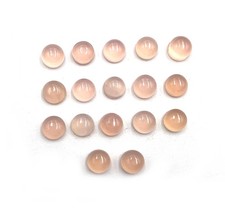 Natural Rose Quartz Round Cabochon Loose Gemstone Lot 17 Pcs 6 MM 17 CT