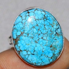 925 Silver Plated Turquoise Ring US 8 Special Edition Design Most Beautiful GW