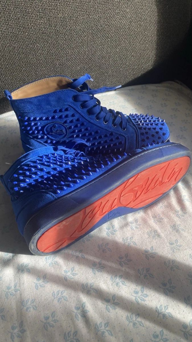 CHRISTIAN LOUBOUTIN 3210169 Blue Suede Pique‎ A Vontade Sneakers, 41.5, 42 CHRISTIAN LOUBOUTIN 3210169 Blue Suede Pique A Vontade  main image 3