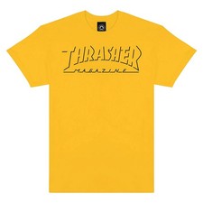 Thrasher Magazine SHADOW MAG LOGO Skateboard T Shirt GOLD