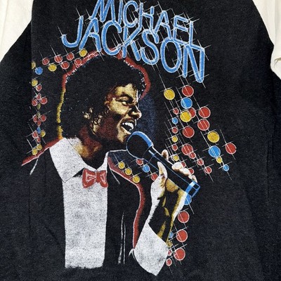 Vintage 80s Michael Jackson Victory Tour 1984 Raglan Sleeve Shirt