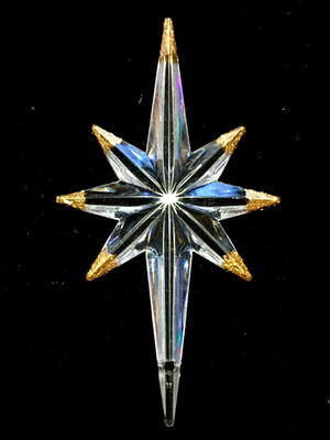 Lg Gold Tip ''Star of Bethlehem'' Topper for Ceramic Christmas Tree Lights Bulbs