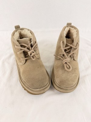 UGG Kids Neumel II Boots Suede Shearling Lined Tan Sz 13 1017632K