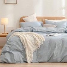 Duvet Cover Set 100 Washed Cotton Linen Feel Super Soft Comfortable Chic