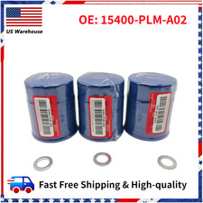 3Pcs Honda Genuine Oil Filters With Drain Plug Washer 15400-PLM-A02 New Sealed