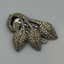 Vintage-Dress clip or Hair clip - Clear Pavé...