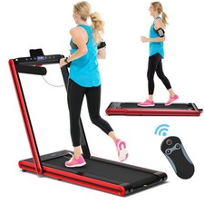 2.25HP Folding Treadmill 2-in-1 Walking Running Machine w/ APP Remote Control