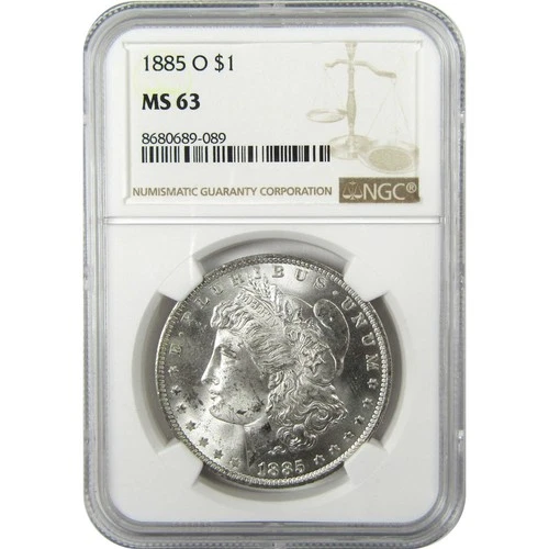 1885 O Morgan Silver Dollar MS 63 NGC Uncirculated $1 Coin SKU:I25920
