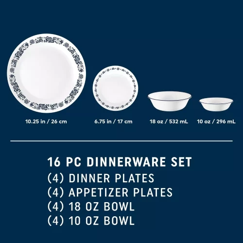 New Corelle Old Town Blue II 16-Piece Dinnerware Set 1152771 - Image 3 of 4