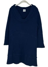 CMC (Color Me Cotton) Women’s Navy Blue Chunky Sweater Tunic Cotton Sz M