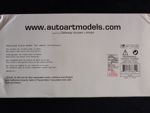 AUTOart 1/18 1:18 2006 Lexus IS 350 Black - Brand New in the box! - Picture 4 of 12