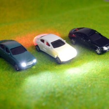 3 Stück Autos PKW beleuchtet LED vorn+hinten Beleuchtung 12-19V für Spur N 1:160