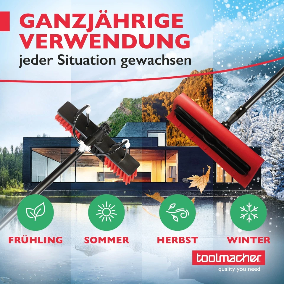 toolmacher Teleskop Waschbürste 6m, PV Schneeräumer, Photovoltaik Schneeschieber - Bild 3 von 4