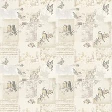 Pack of 5 Dolls House Pale Beige Birds And Butterfly Wallpaper Sheets