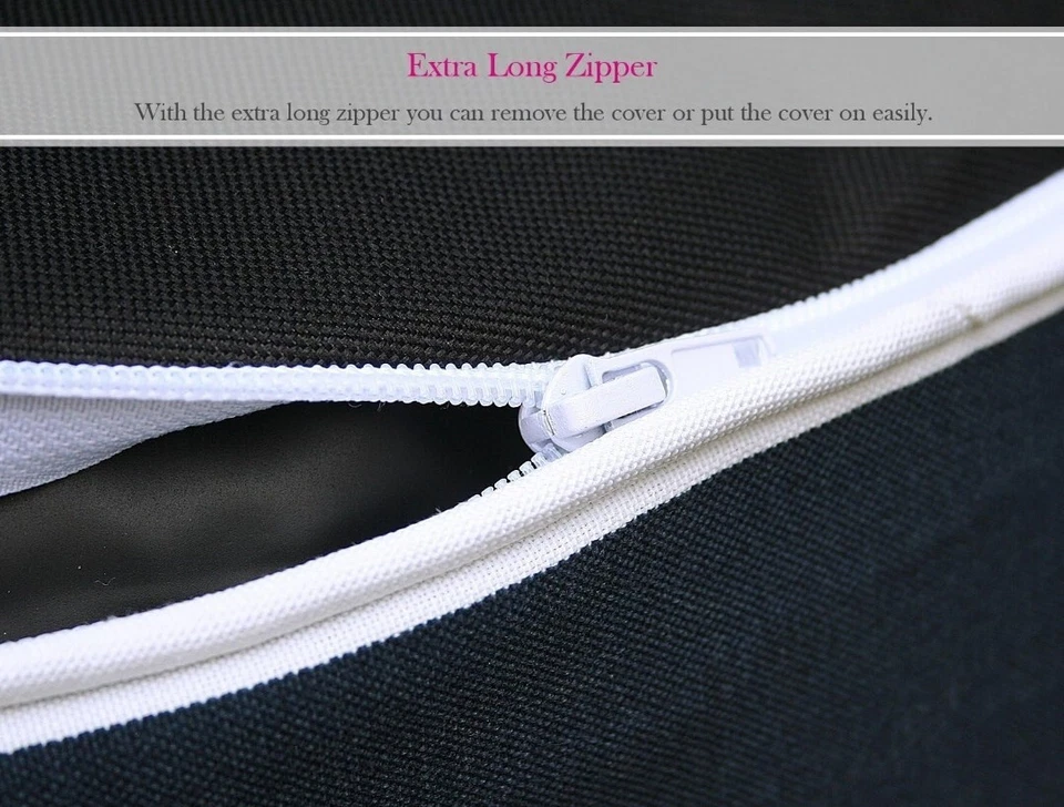 Navy Stripe Inflatable Footstool Ottoman Round 21x9 Inch Portable Foot Rest - Image 3 of 4