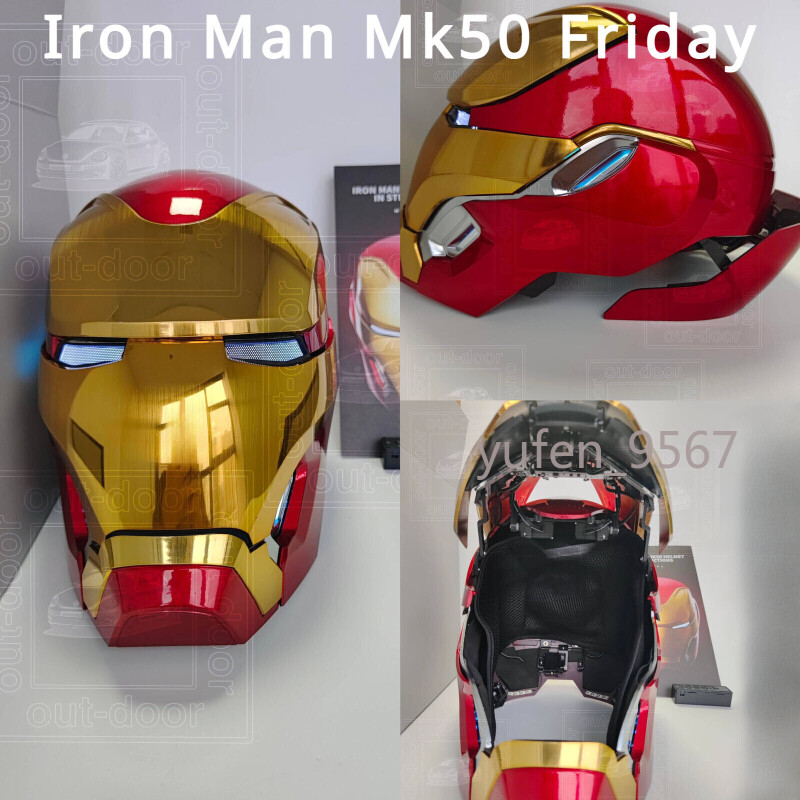 New Mk50 Iron Man Friday Helmet Wearable Helmet Cosplay LED
