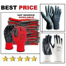 24 PAIRS NEW NBR COATED SAFETY WORK GLOVES GARDEN GRIP MENS BUILDERS GARDENING