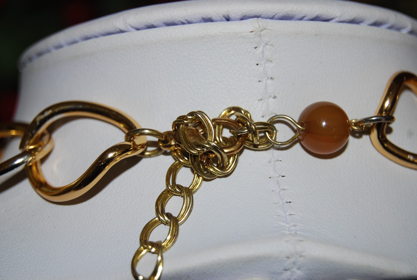 WONDERFUL GOLD TONED METAL & MULTICOLORED ACRYLIC BEAD CHARMS STATEMENT NECKLACE