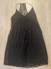Zara Woman Classy spaghetti strap little black dress M lace lined WOW