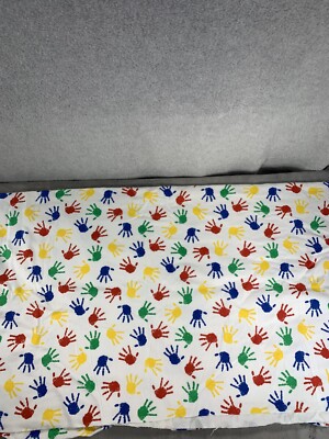 Vintage Kids Hands Multi Color Cotton Fabric Pattern Peice