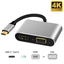 USB Type C to HDMI VGA TV Cable Adapter Converter Hub for Macbook/Android Phone